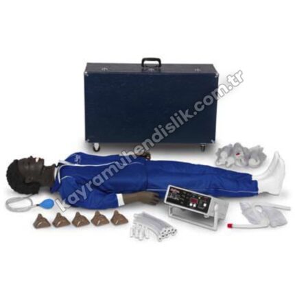 Hafızalı ve yazıcılı CPR eğitim mankeni, koyu tenli